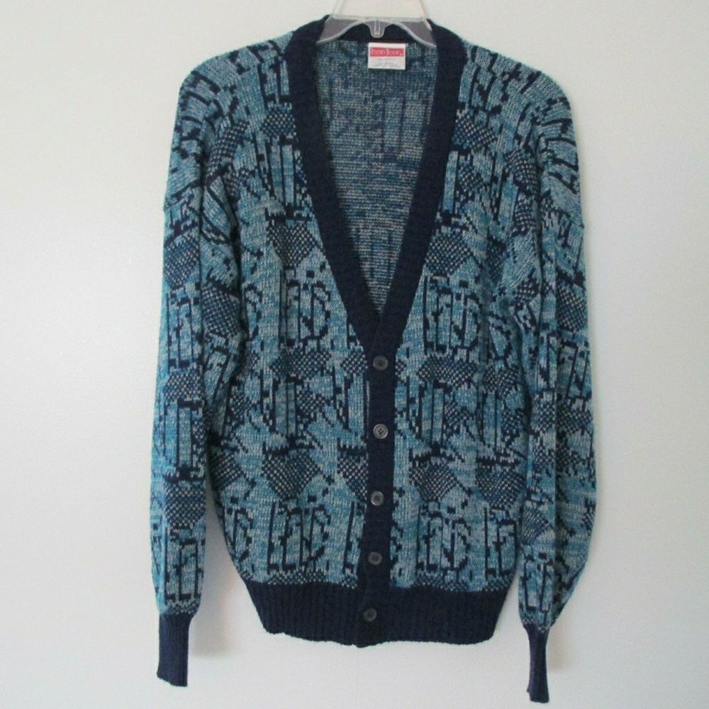 Vintage Men's Grandpa Cardigan Sweater